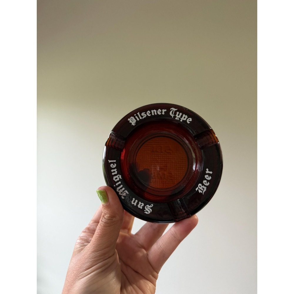 Vintage San Miguel Beer Amber Ashtray